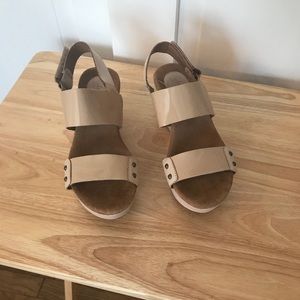 Patent leather Clark’s wedges.